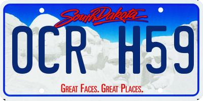SD license plate 0CRH59