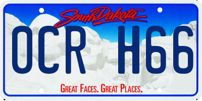 SD license plate 0CRH66