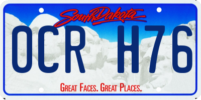 SD license plate 0CRH76