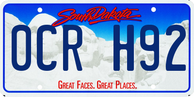SD license plate 0CRH92