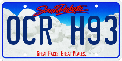 SD license plate 0CRH93