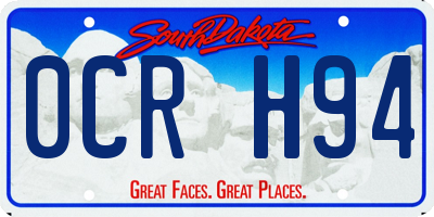 SD license plate 0CRH94