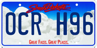 SD license plate 0CRH96