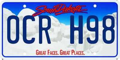 SD license plate 0CRH98