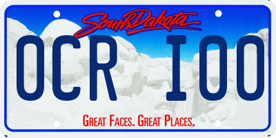SD license plate 0CRI00
