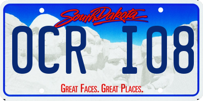 SD license plate 0CRI08