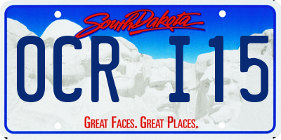 SD license plate 0CRI15