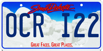 SD license plate 0CRI22