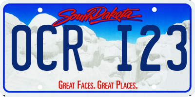 SD license plate 0CRI23