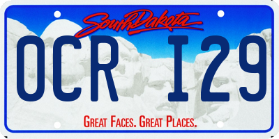 SD license plate 0CRI29