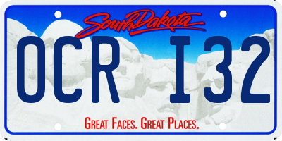 SD license plate 0CRI32