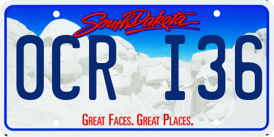 SD license plate 0CRI36