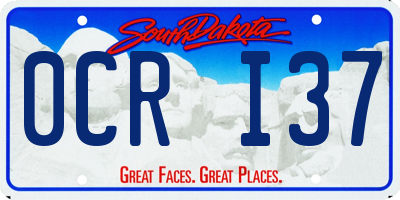 SD license plate 0CRI37