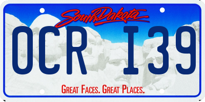 SD license plate 0CRI39