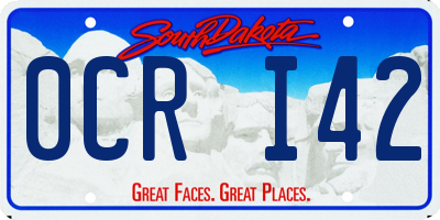 SD license plate 0CRI42