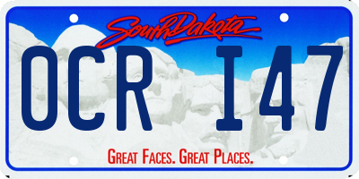 SD license plate 0CRI47