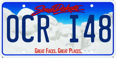 SD license plate 0CRI48