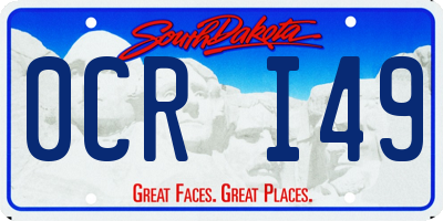 SD license plate 0CRI49
