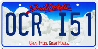 SD license plate 0CRI51