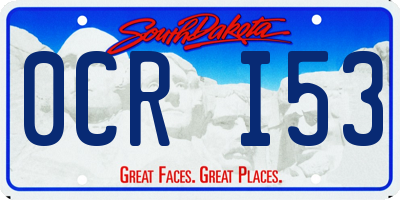 SD license plate 0CRI53