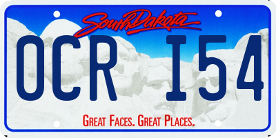 SD license plate 0CRI54