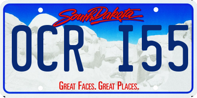 SD license plate 0CRI55