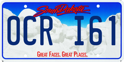 SD license plate 0CRI61