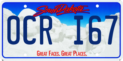 SD license plate 0CRI67