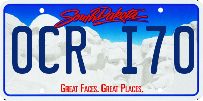 SD license plate 0CRI70