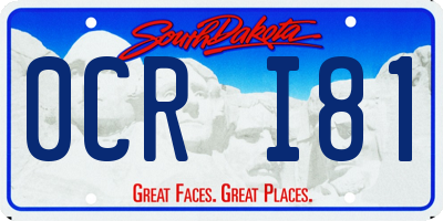 SD license plate 0CRI81