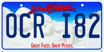 SD license plate 0CRI82