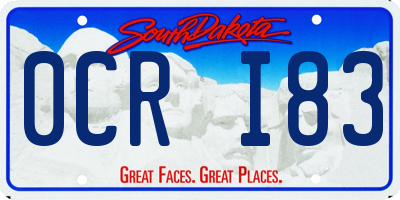 SD license plate 0CRI83