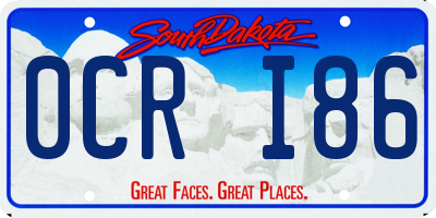 SD license plate 0CRI86