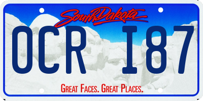SD license plate 0CRI87
