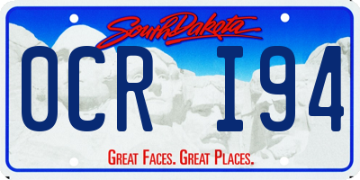 SD license plate 0CRI94