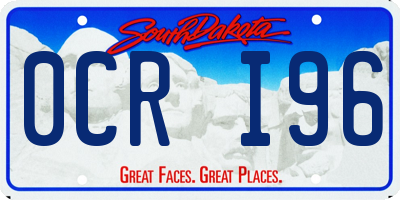 SD license plate 0CRI96