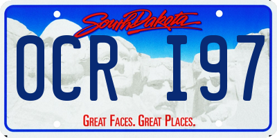 SD license plate 0CRI97