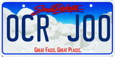 SD license plate 0CRJ00