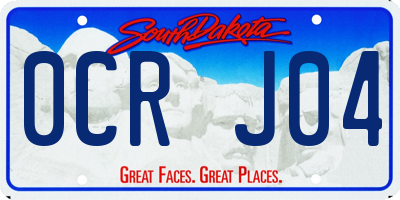 SD license plate 0CRJ04