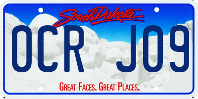SD license plate 0CRJ09