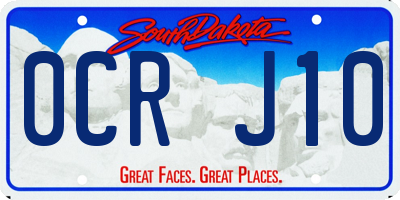 SD license plate 0CRJ10