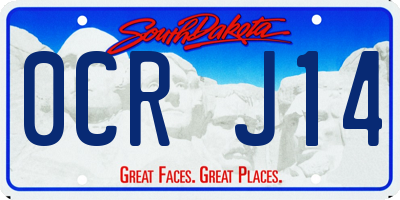 SD license plate 0CRJ14