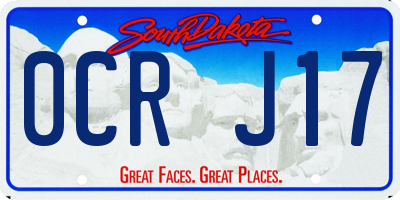 SD license plate 0CRJ17