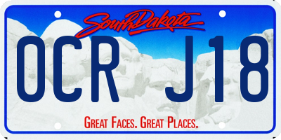SD license plate 0CRJ18