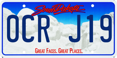 SD license plate 0CRJ19