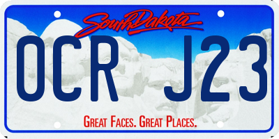 SD license plate 0CRJ23
