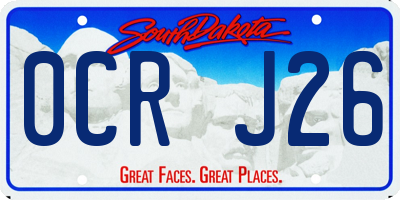SD license plate 0CRJ26