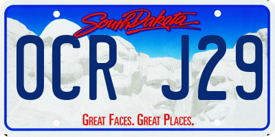 SD license plate 0CRJ29