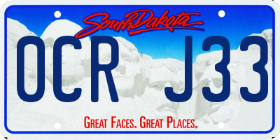 SD license plate 0CRJ33