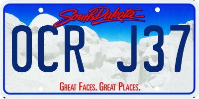 SD license plate 0CRJ37